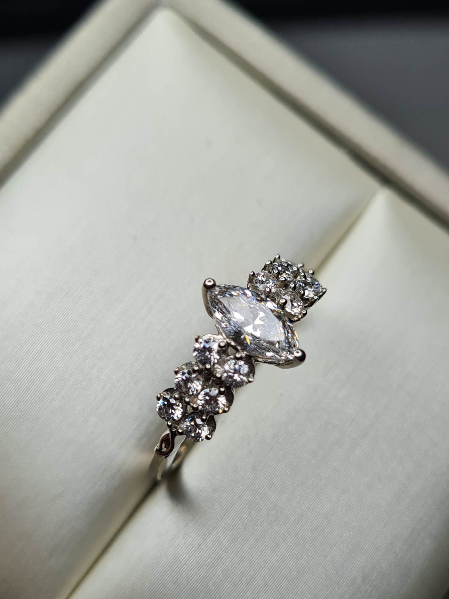 Swarovski Zirconia Marquise Cut Cluster Ring SIZES L, M, P, R, S , T