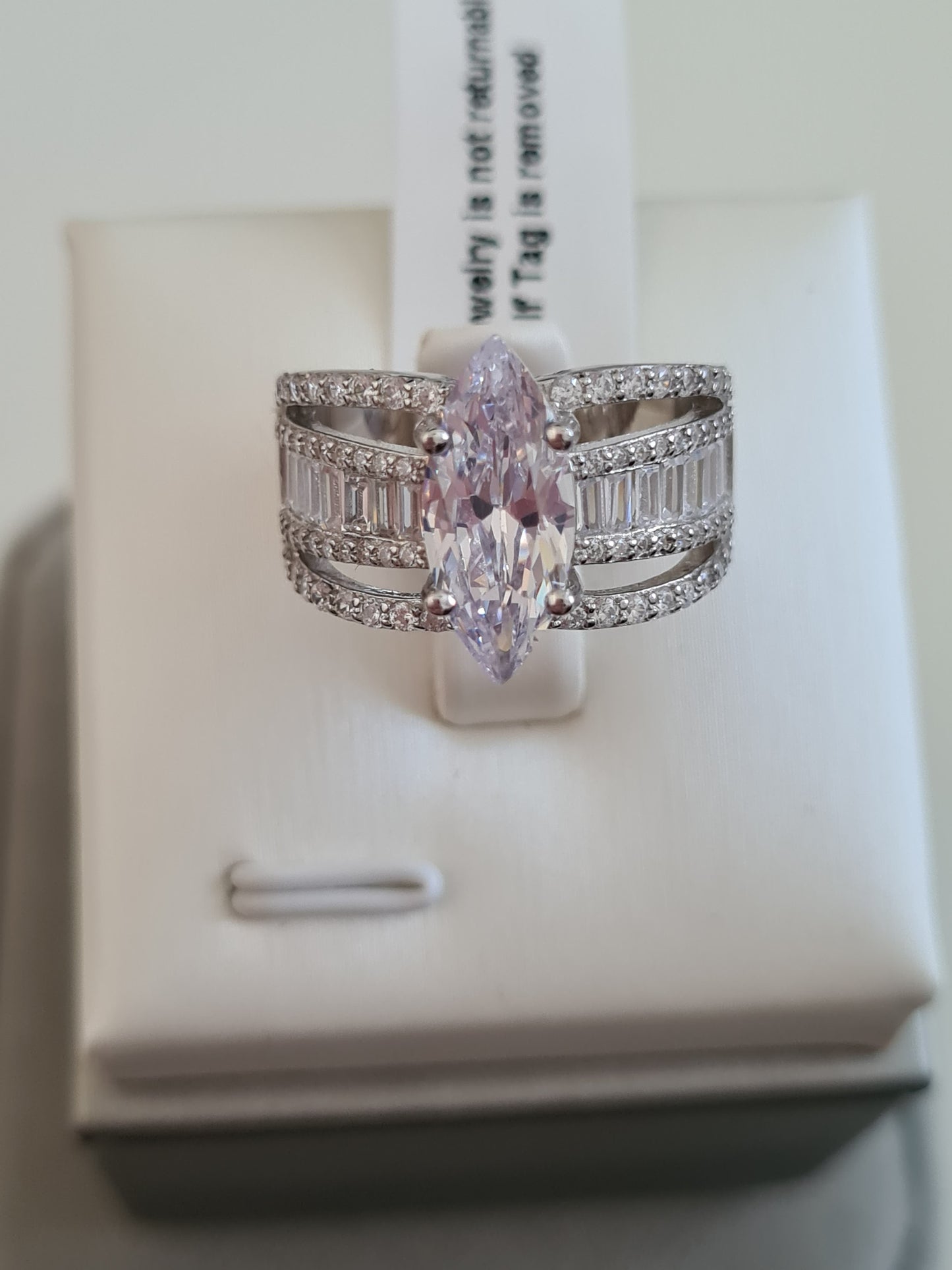 AAA Marquise Simulated Diamond Ring SIZE L