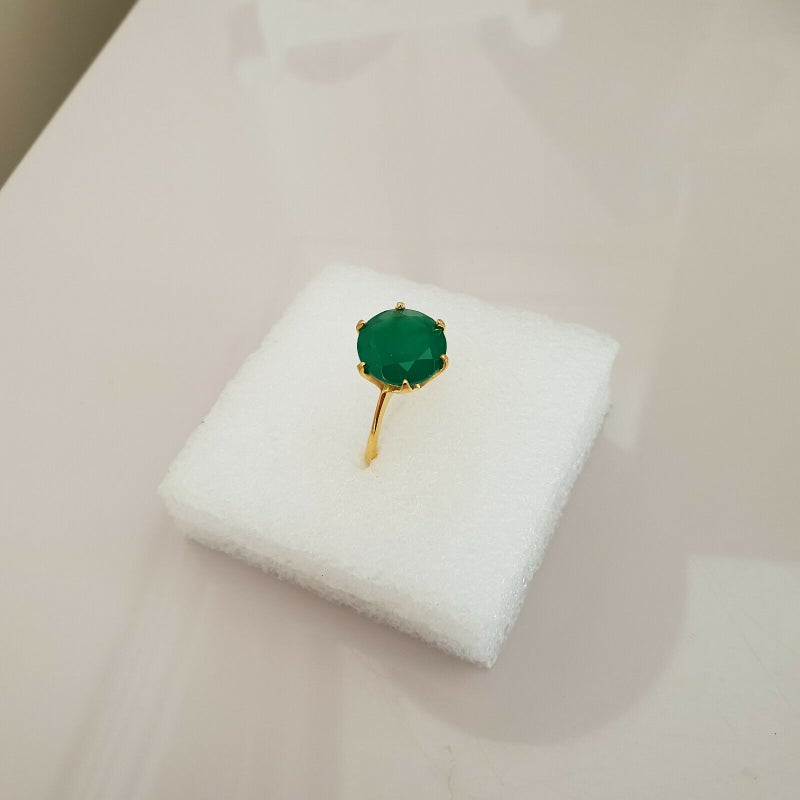 Verde Onyx Solitaire Ring SIZE O