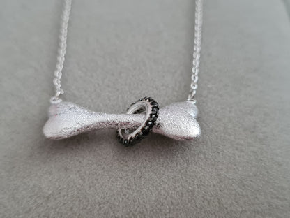 Black Diamond Necklace Sterling Silver