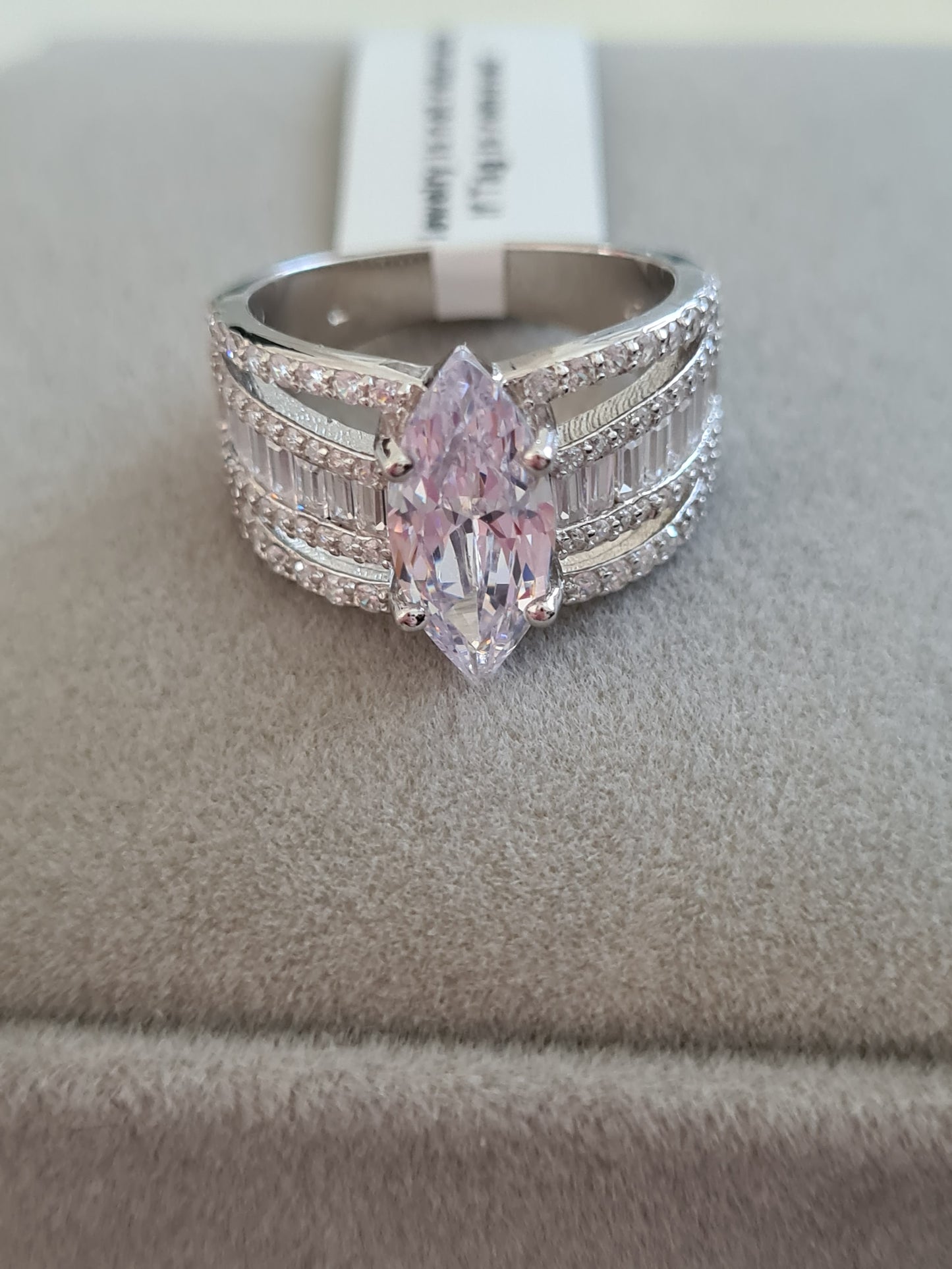 AAA Marquise Simulated Diamond Ring SIZE L