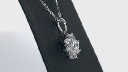 Swarovski Zirconia Floral Cluster Necklace