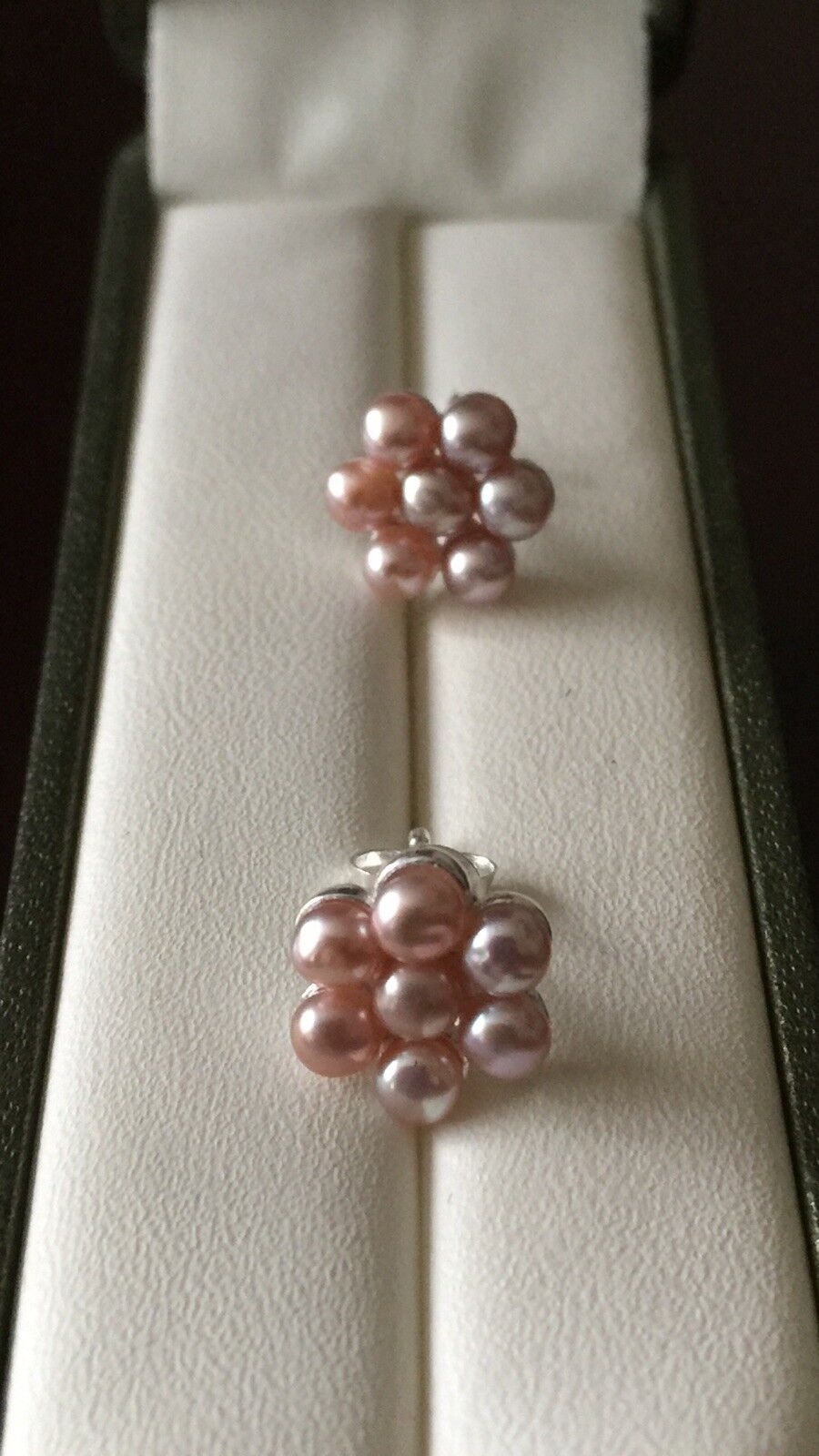 Freshwater Peach Pearl Earrings Sterling Silver