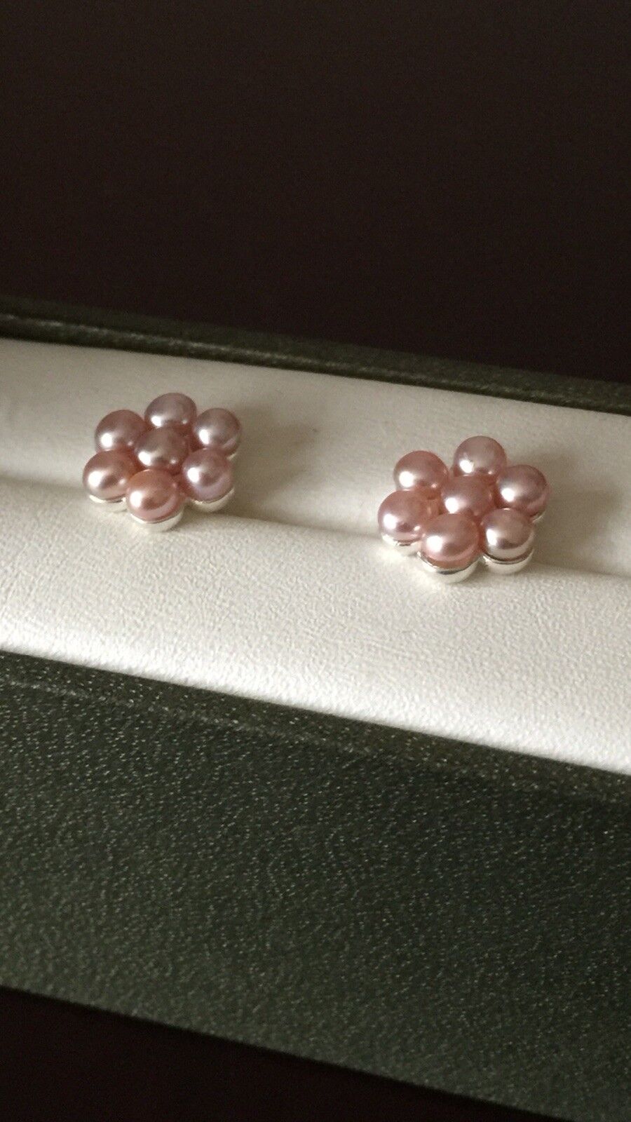 Freshwater Peach Pearl Earrings Sterling Silver