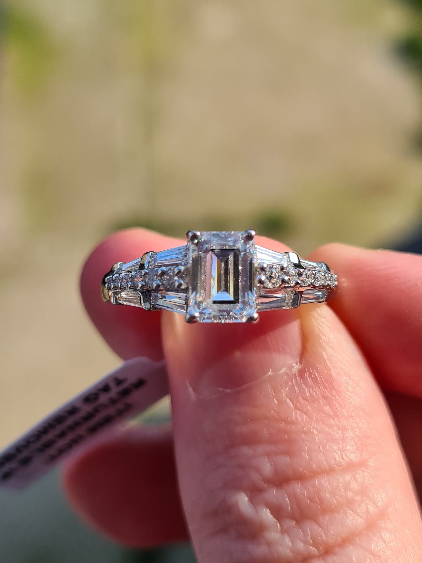 Swarovski Zirconia Octagon Cut With Detailed Shoulders SIZE O