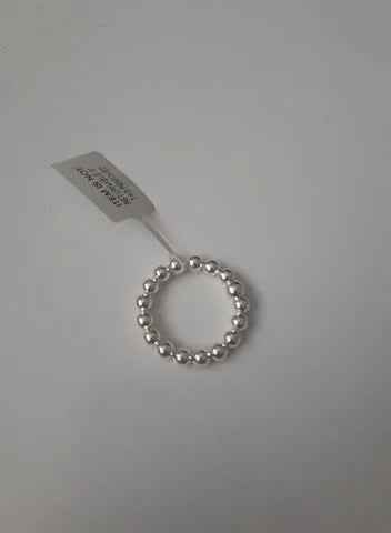 Sterling Silver Bead Band Ring SIZE P