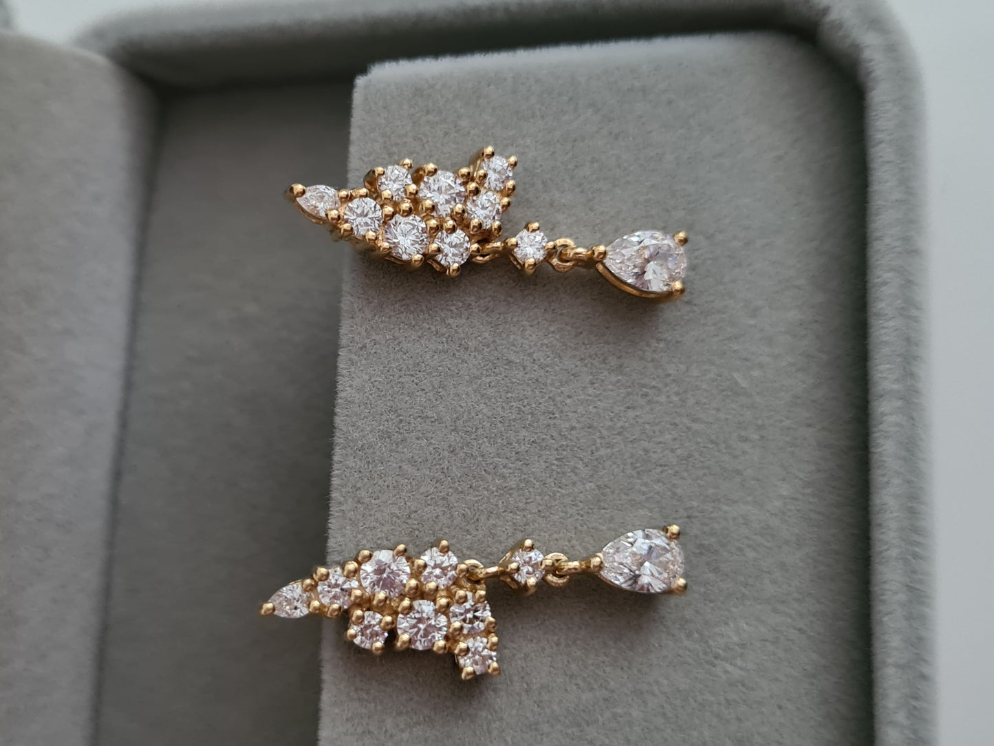 Swarovski zirconia Earrings With 14K Gold Overlay Sterling Silver