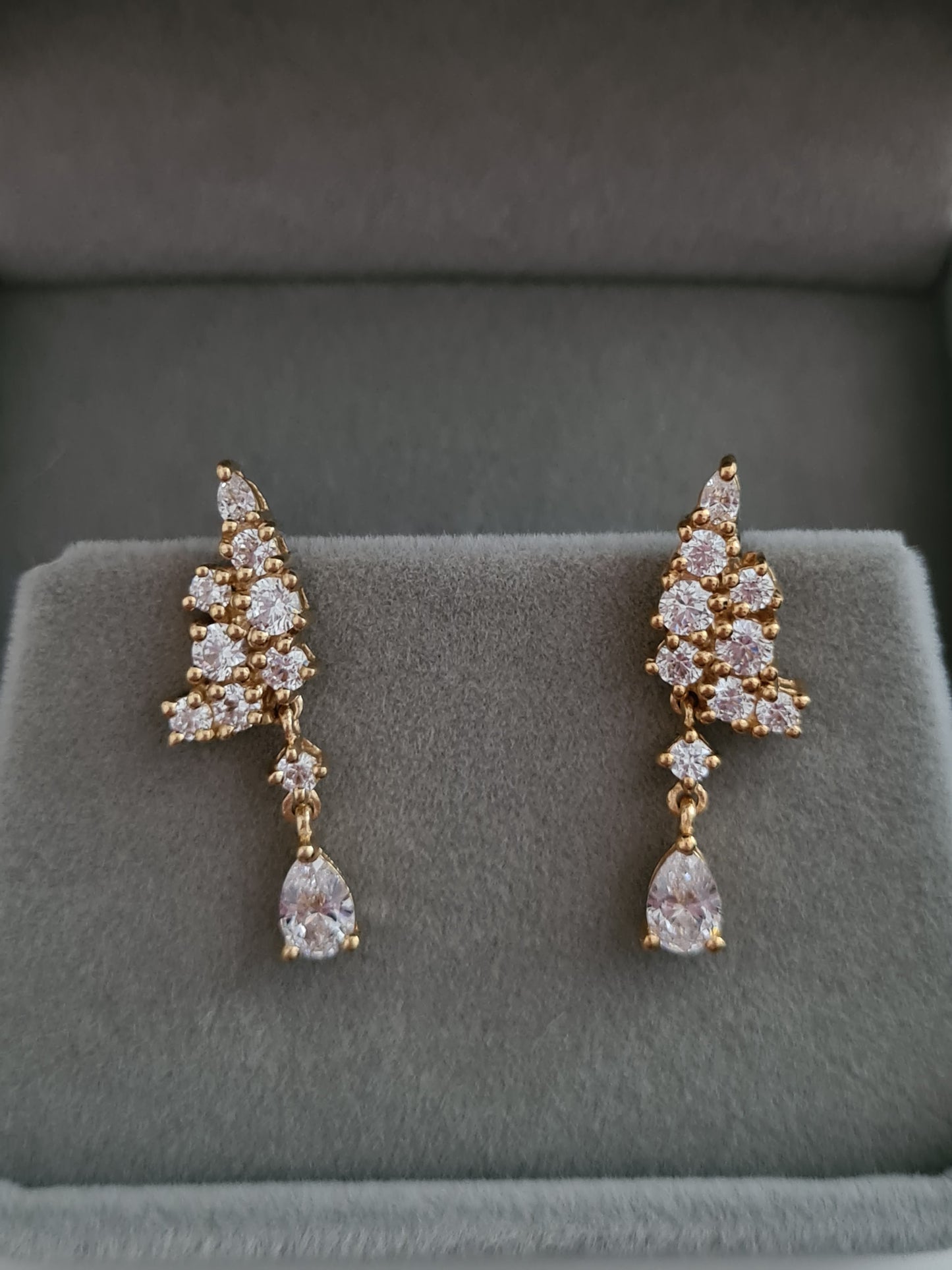 Swarovski zirconia Earrings With 14K Gold Overlay Sterling Silver