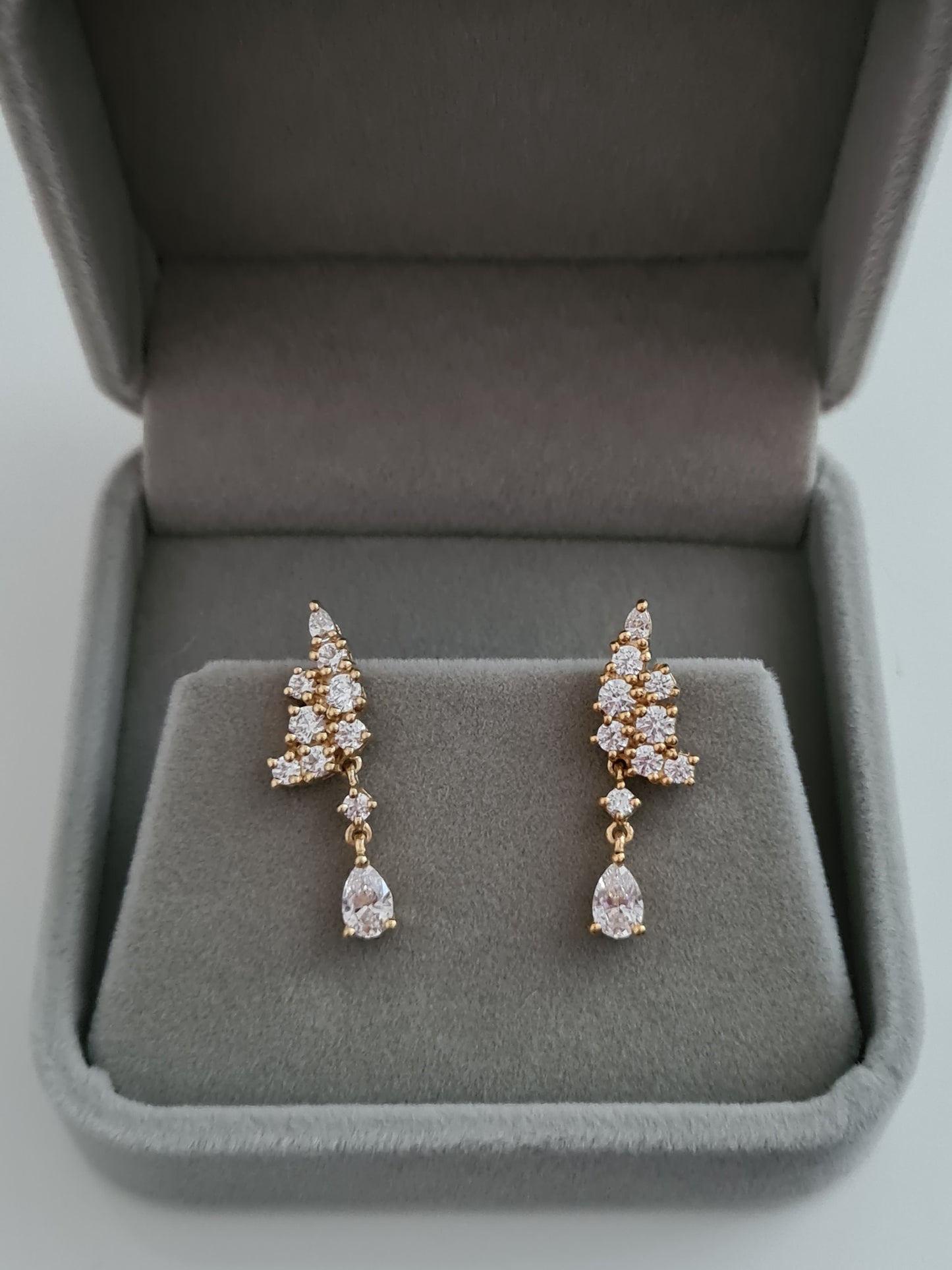 Swarovski zirconia Earrings With 14K Gold Overlay Sterling Silver