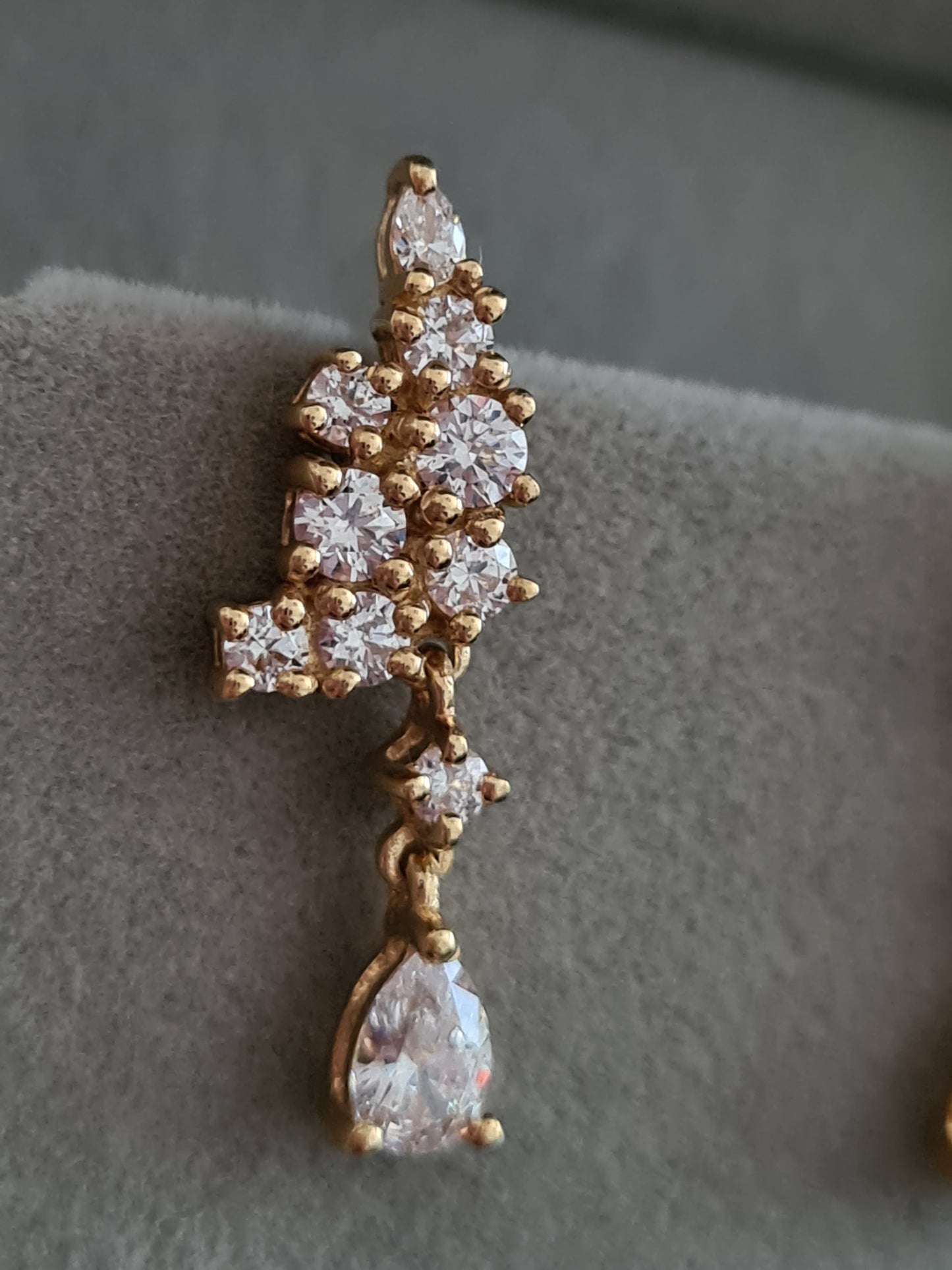 Swarovski zirconia Earrings With 14K Gold Overlay Sterling Silver