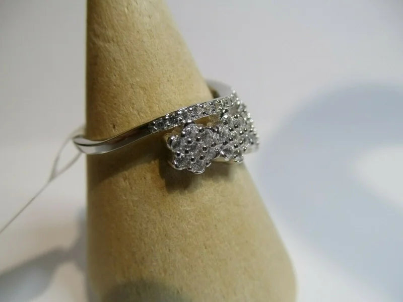 Simulated Diamond Crown Ring 925 Sterling Silver SIZES L,S