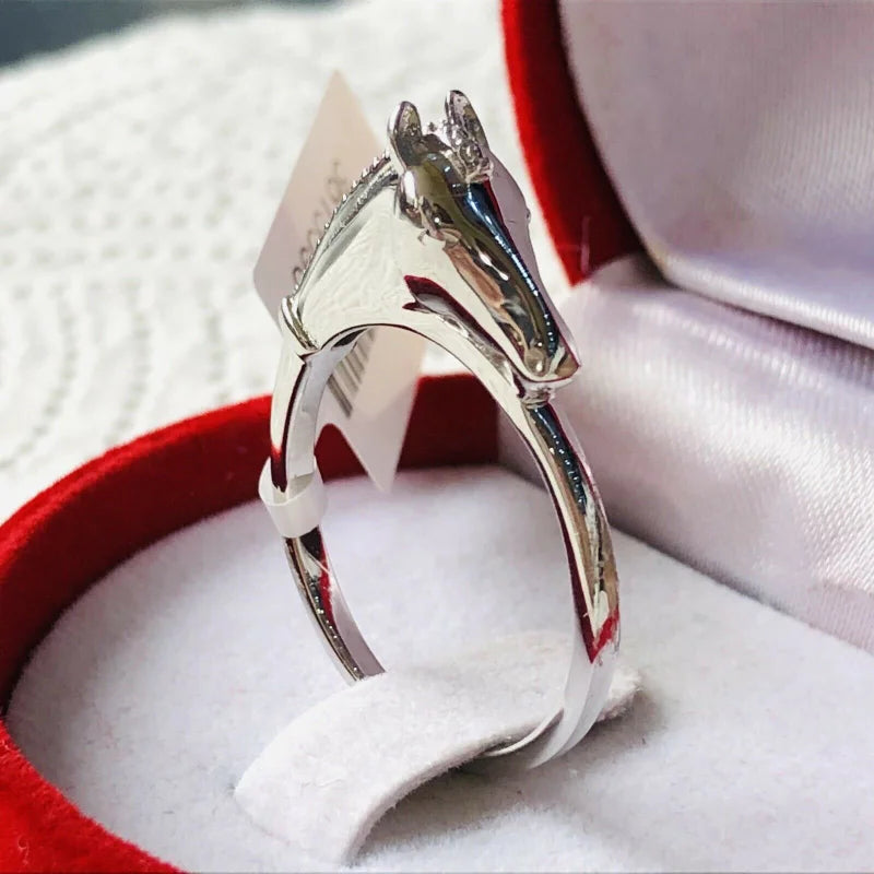 925 Sterling Silver Horse Ring SIZE R