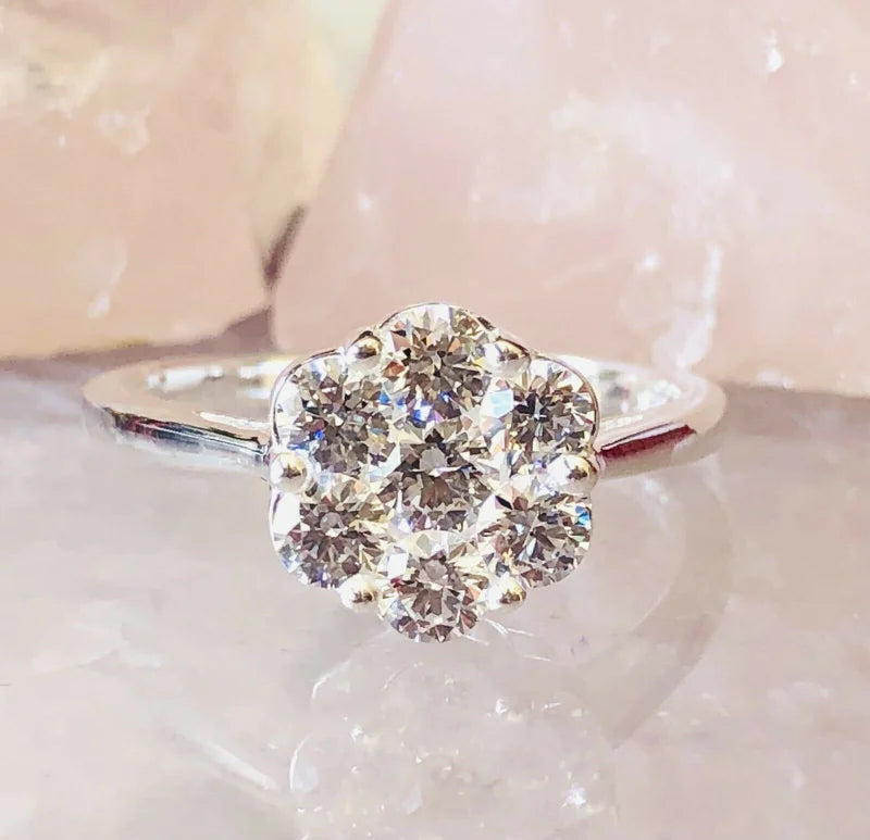 Swarovski Zirconia Pressure Set Ring set in Sterling Silver SIZE S