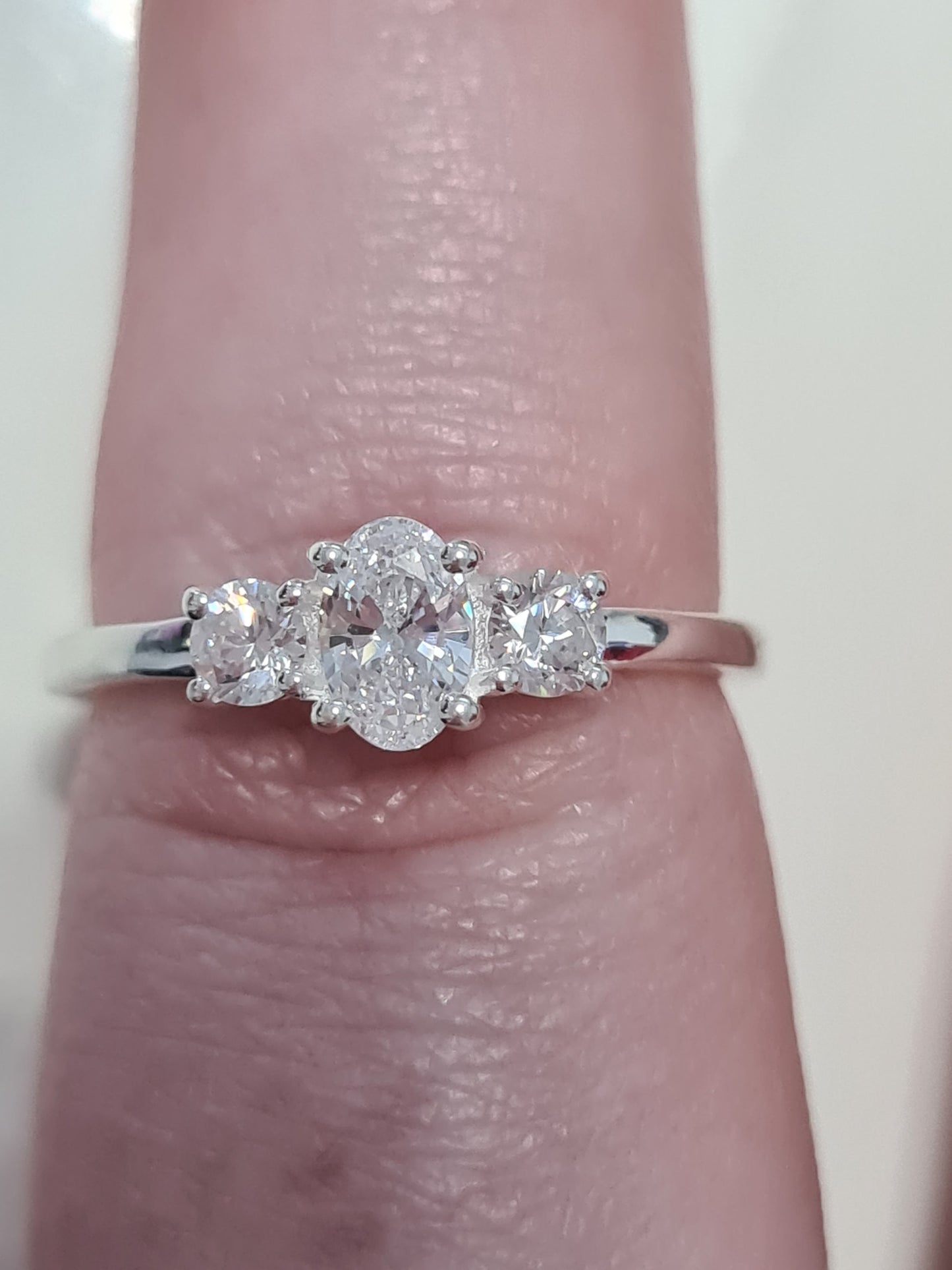 Swarovski Zirconia Engagement Ring 925 Sterling Silver SIZES L,N