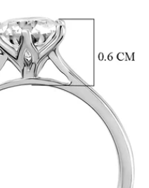 1ct Moissanite Solitaire Ring 925 Sterling Silver SIZE S